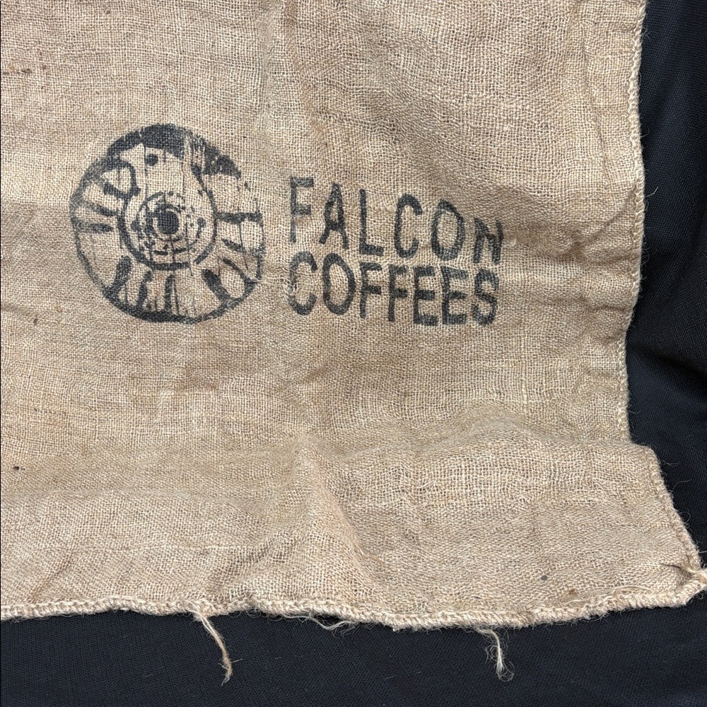 Large Falcon Coffees Burlap Sack